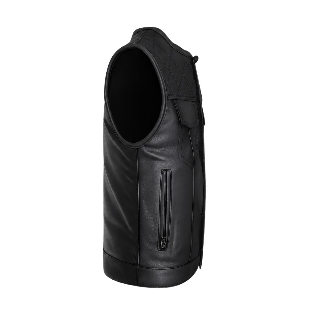 All Leather Double Diamond  Club Vest