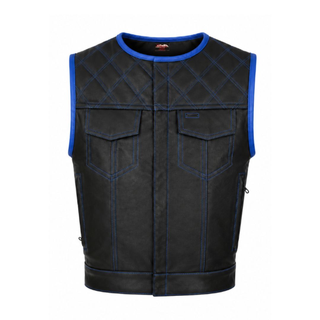 All Leather Double Diamond  Club Vest