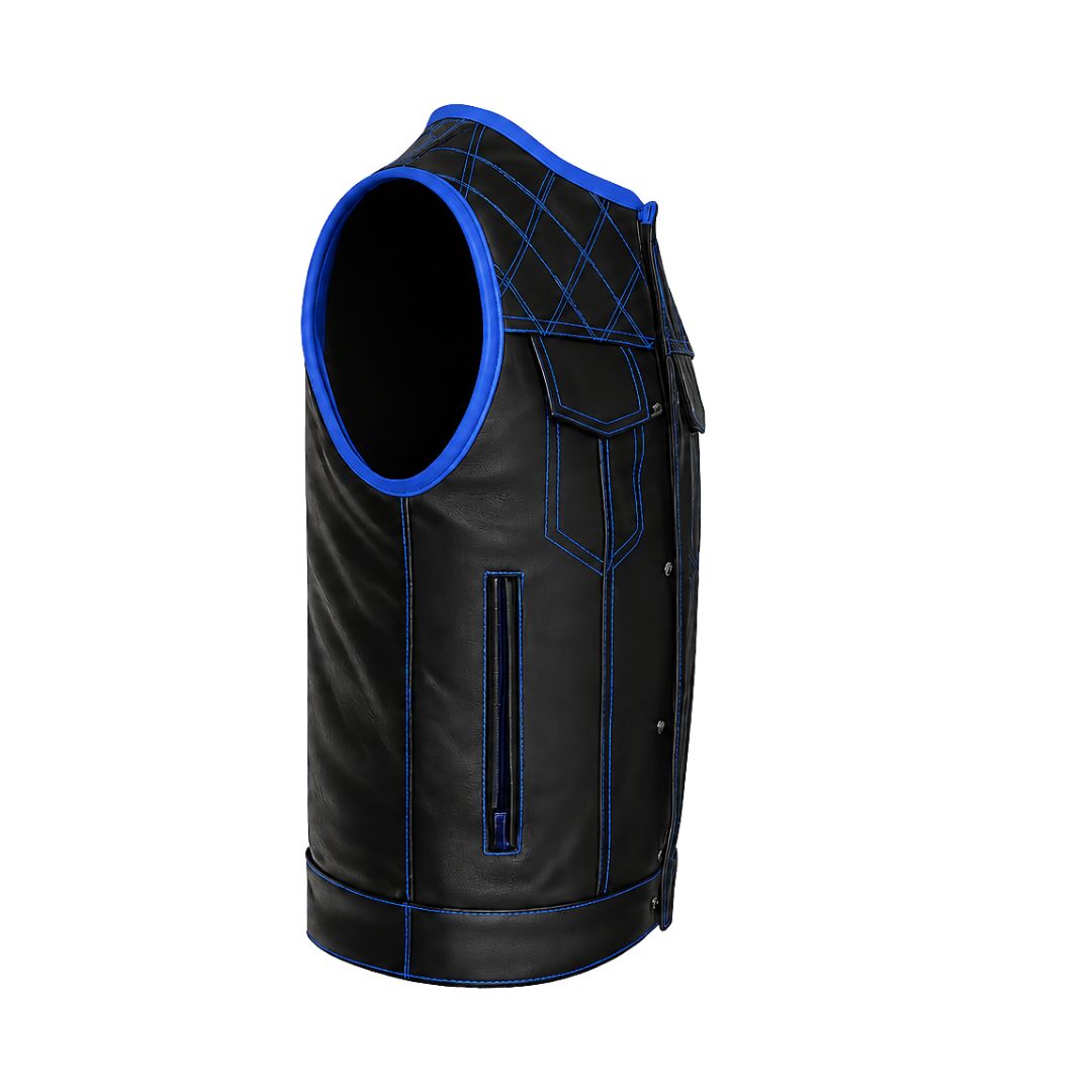 All Leather Double Diamond  Club Vest