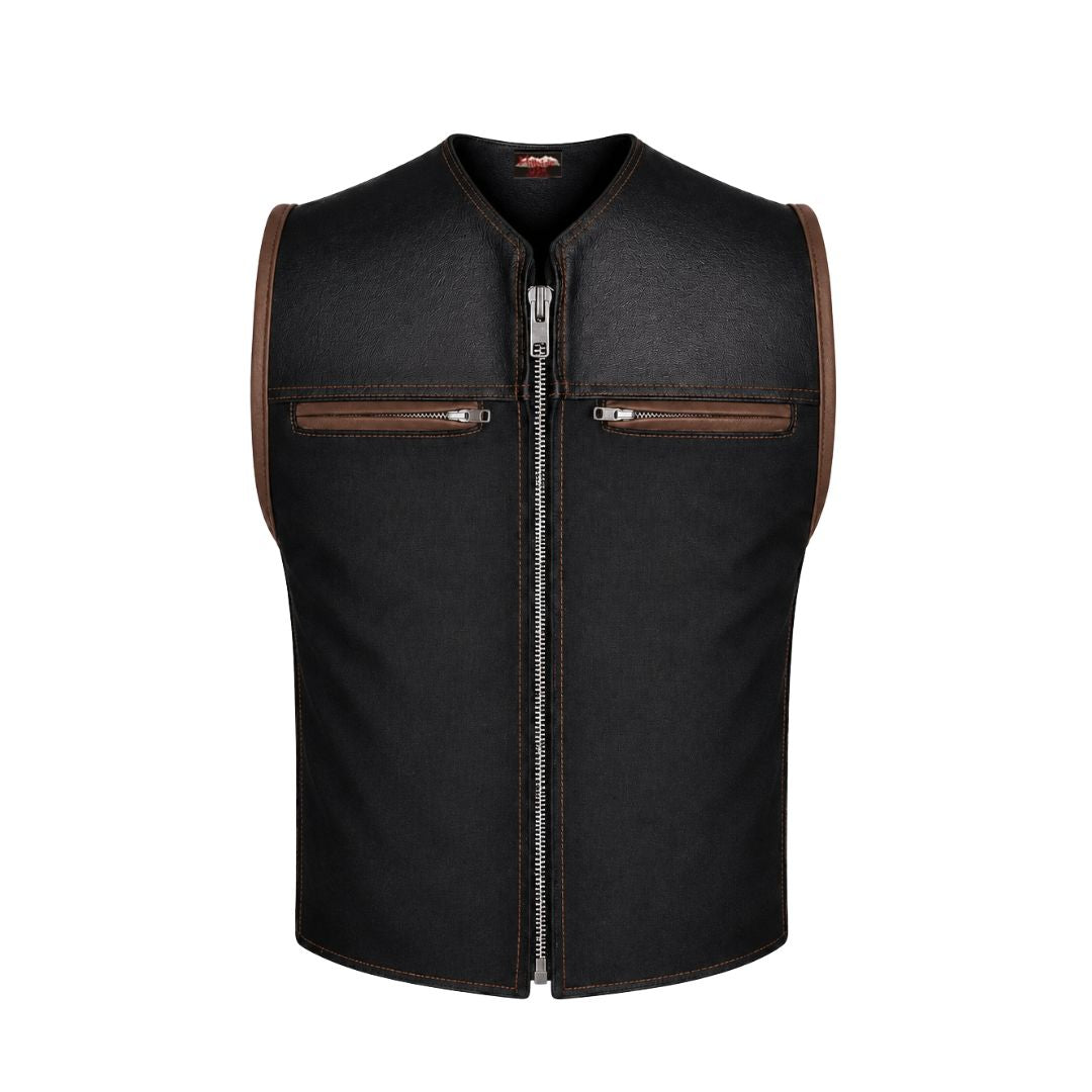 Hillside Bandit Leather/Cordura Biker vest