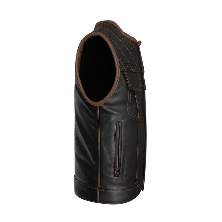 All Leather Double Diamond  Club Vest