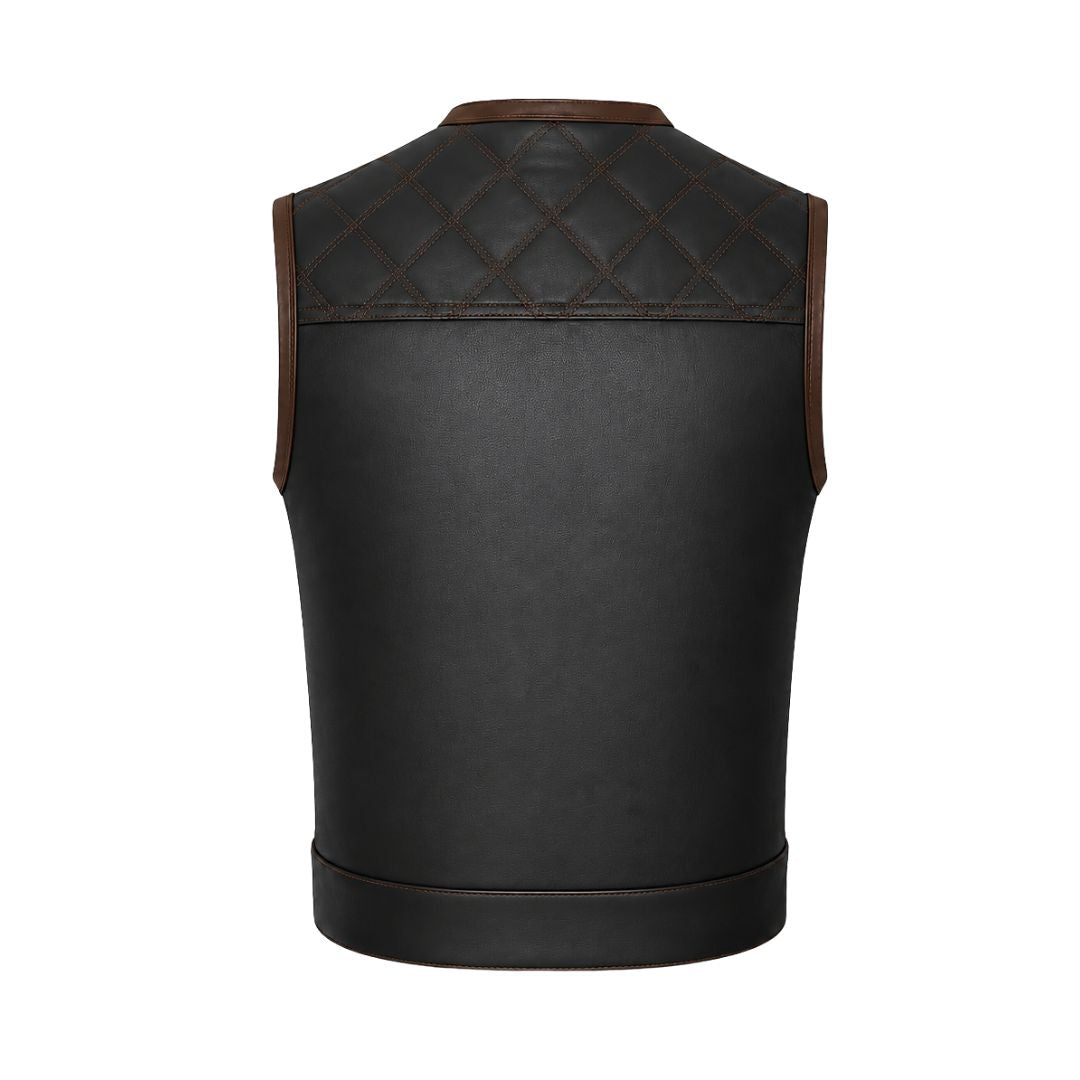 All Leather Double Diamond  Club Vest