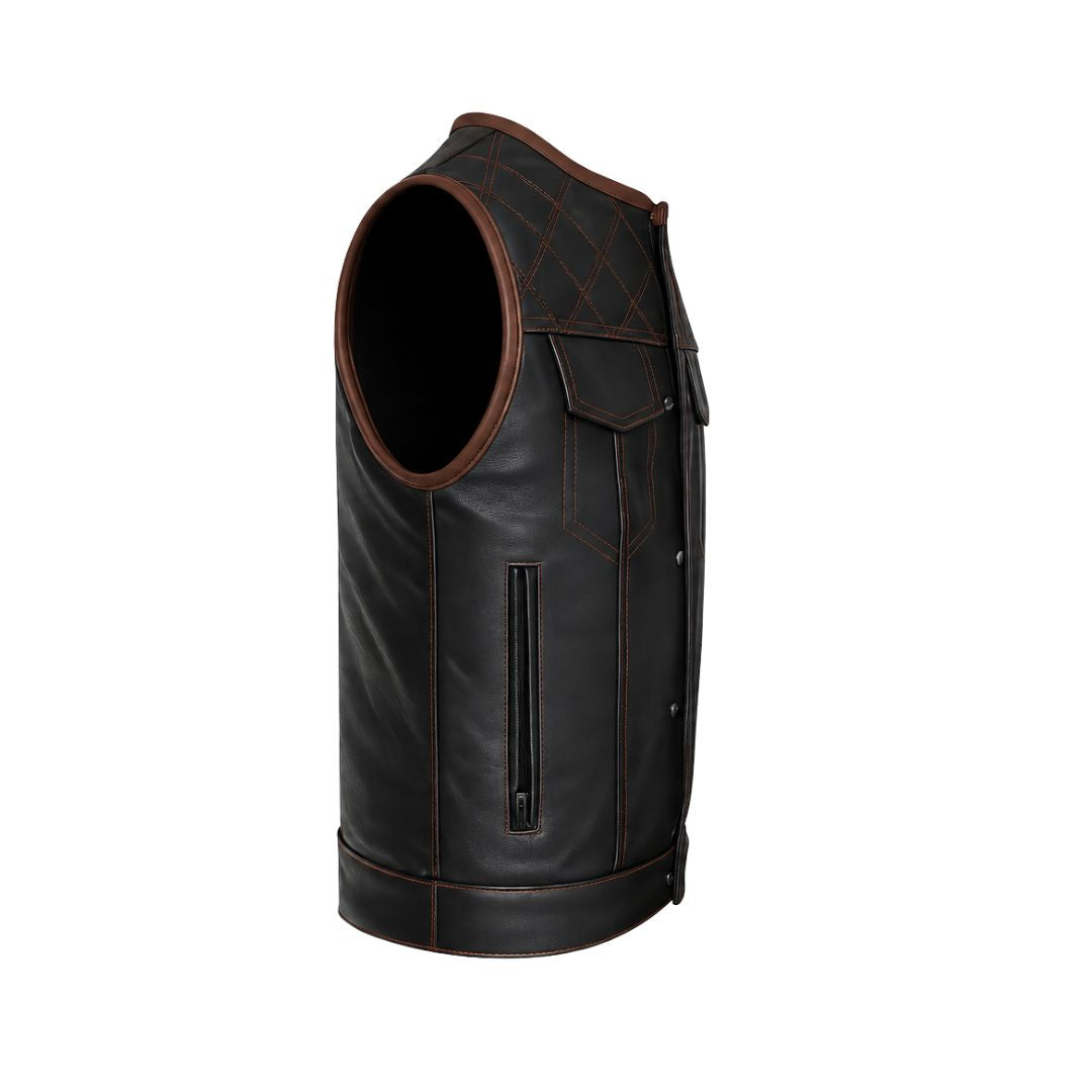 All Leather Double Diamond  Club Vest
