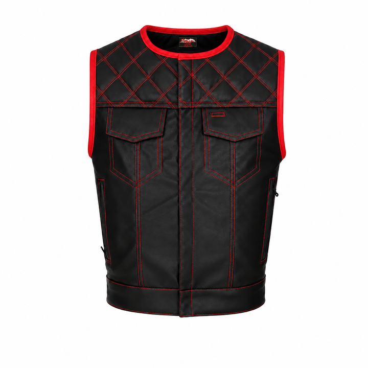 All Leather Double Diamond Club Vest