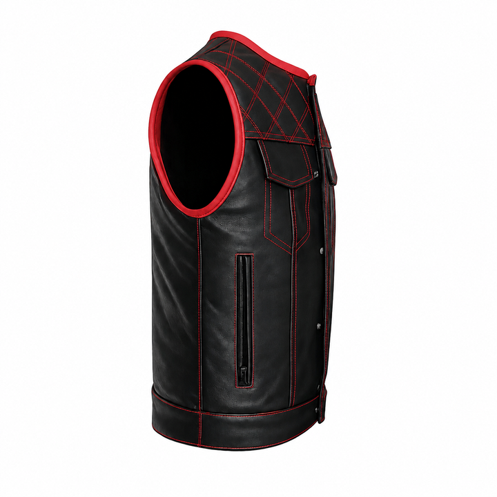 All Leather Double Diamond Club Vest