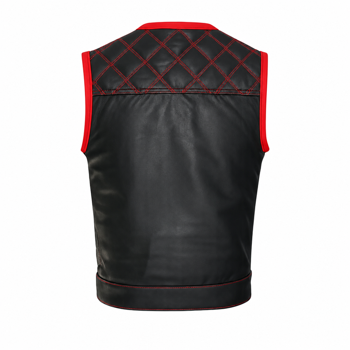 All Leather Double Diamond Club Vest
