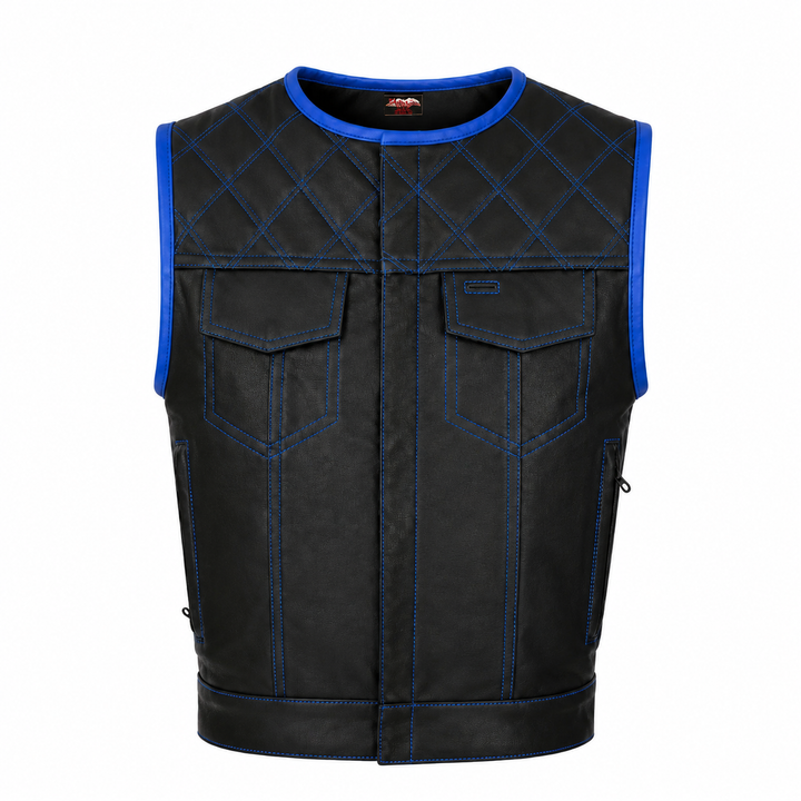 All Leather Double Diamond Club Vest