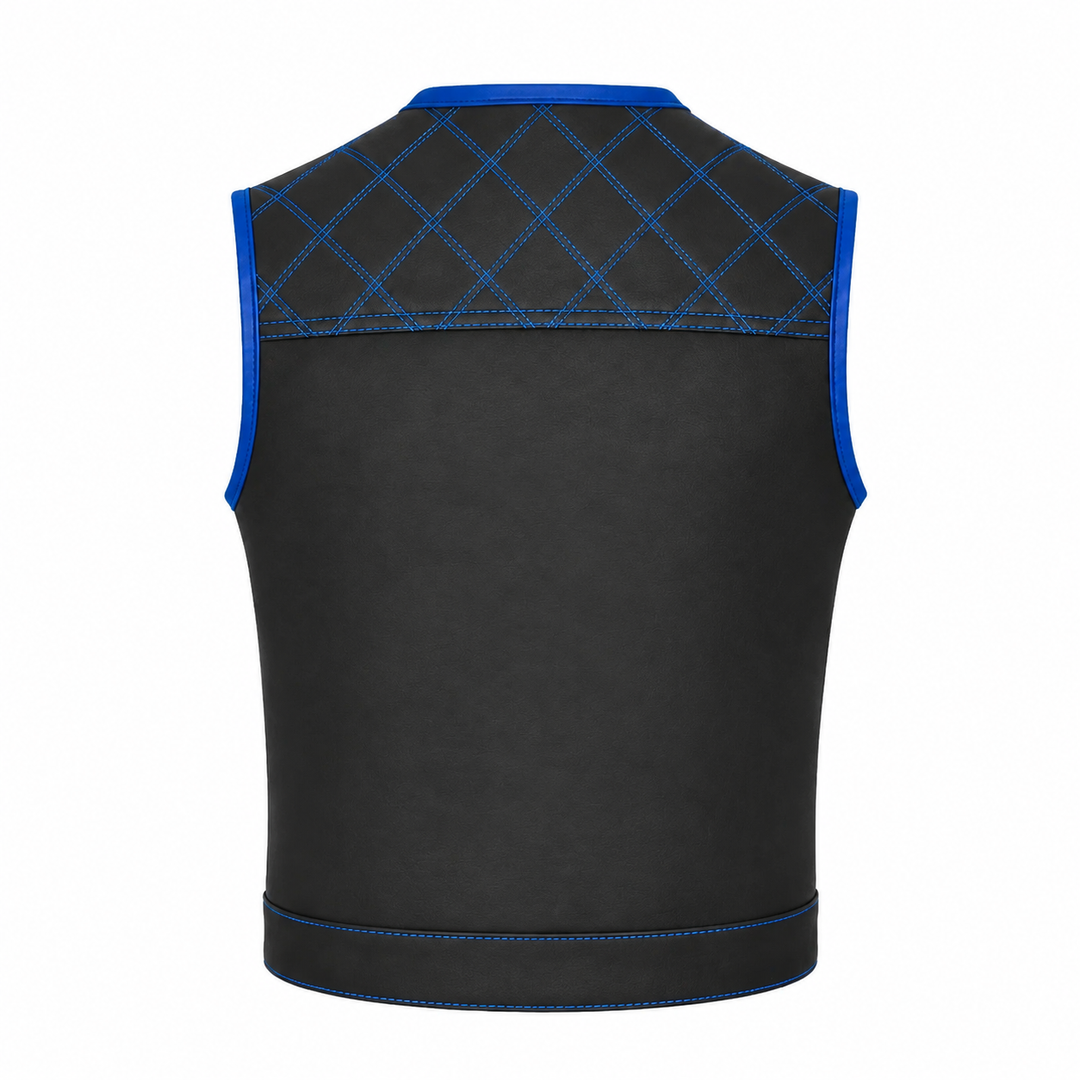 All Leather Double Diamond Club Vest
