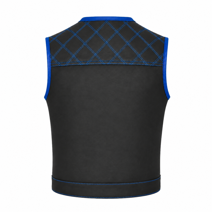 All Leather Double Diamond Club Vest