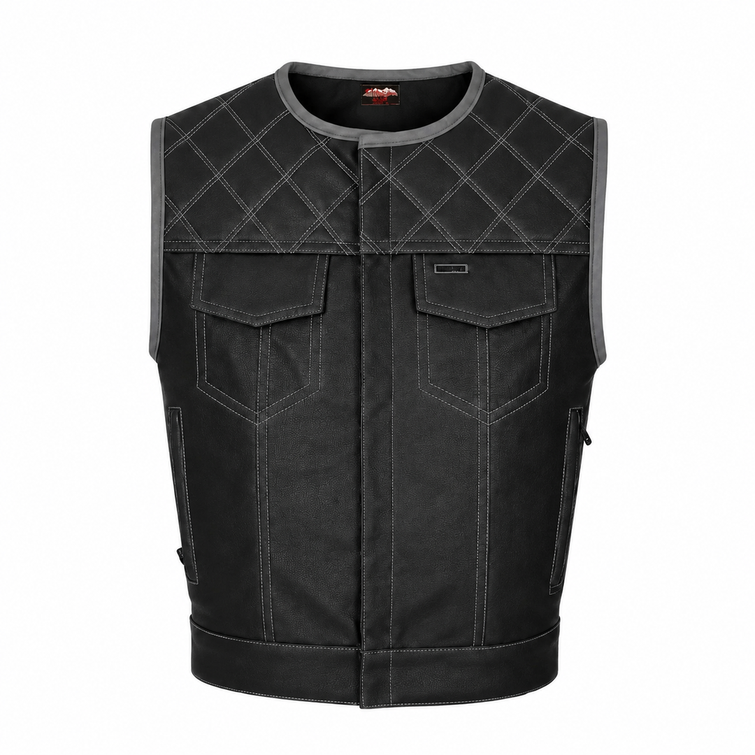 All Leather Double Diamond Club Vest