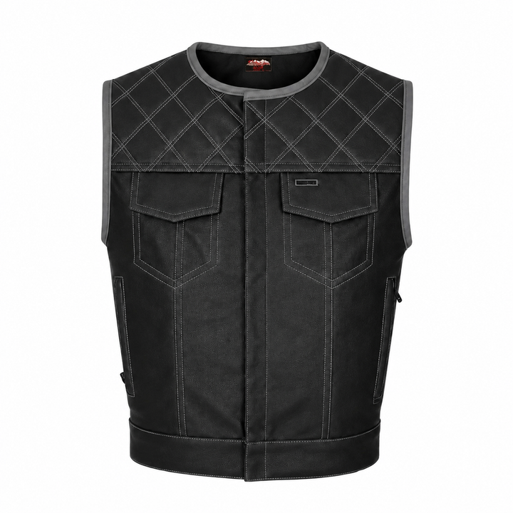 All Leather Double Diamond Club Vest