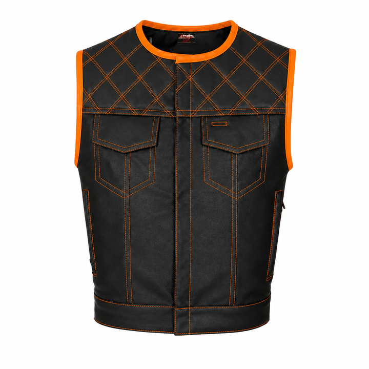 All Leather Double Diamond Club Vest