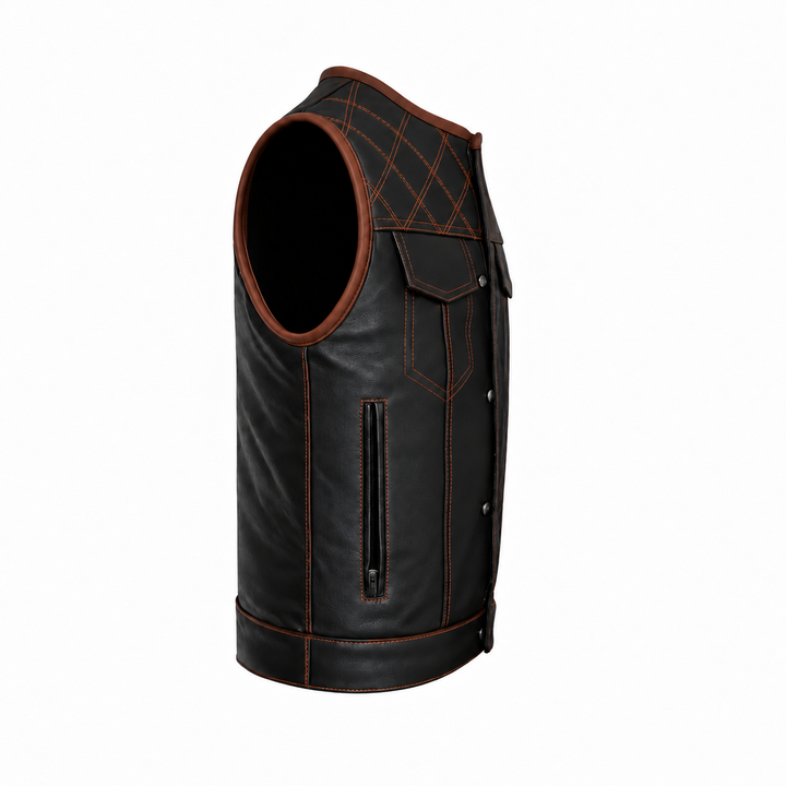 All Leather Double Diamond Club Vest