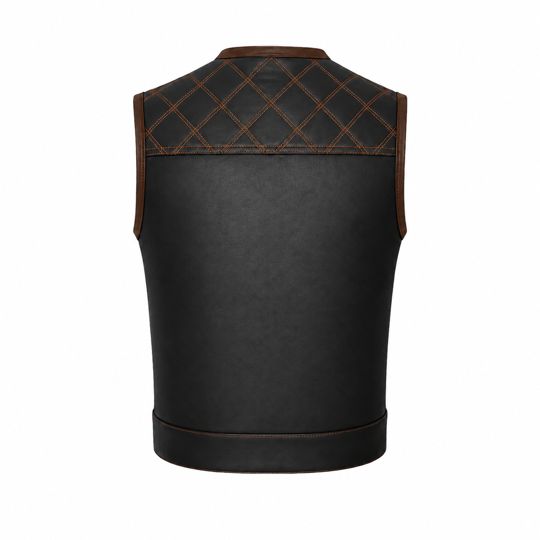 All Leather Double Diamond Club Vest