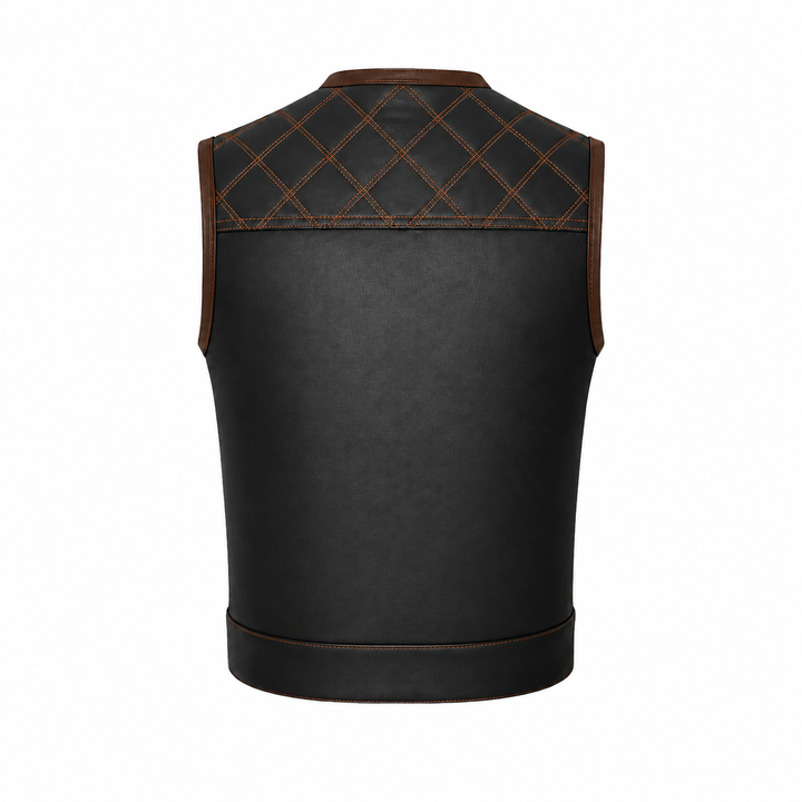 All Leather Double Diamond Club Vest