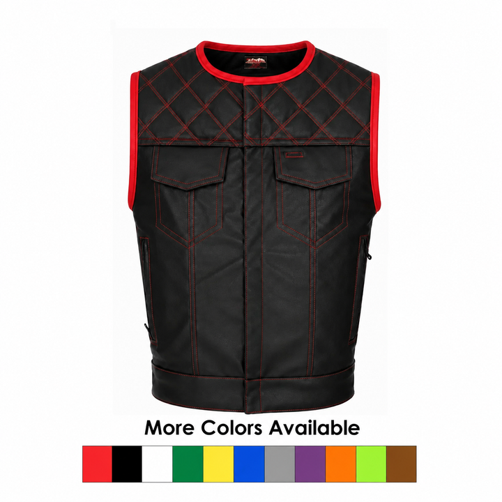 All Leather Double Diamond Club Vest