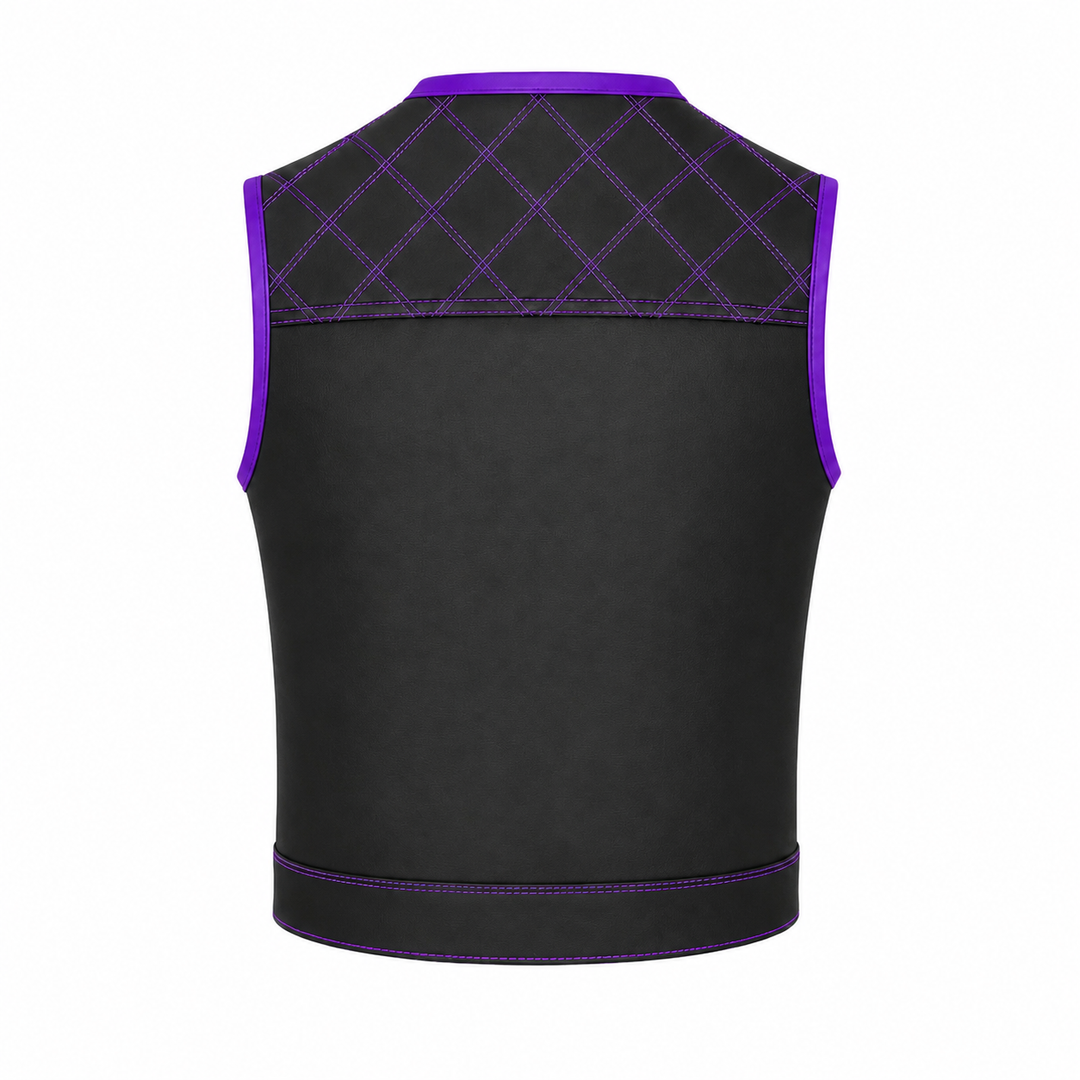 All Leather Double Diamond Club Vest
