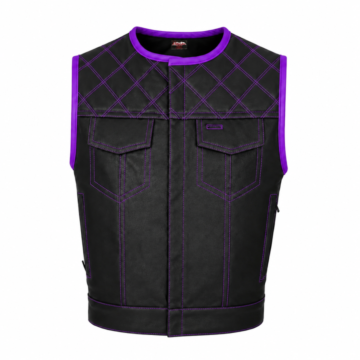 All Leather Double Diamond Club Vest