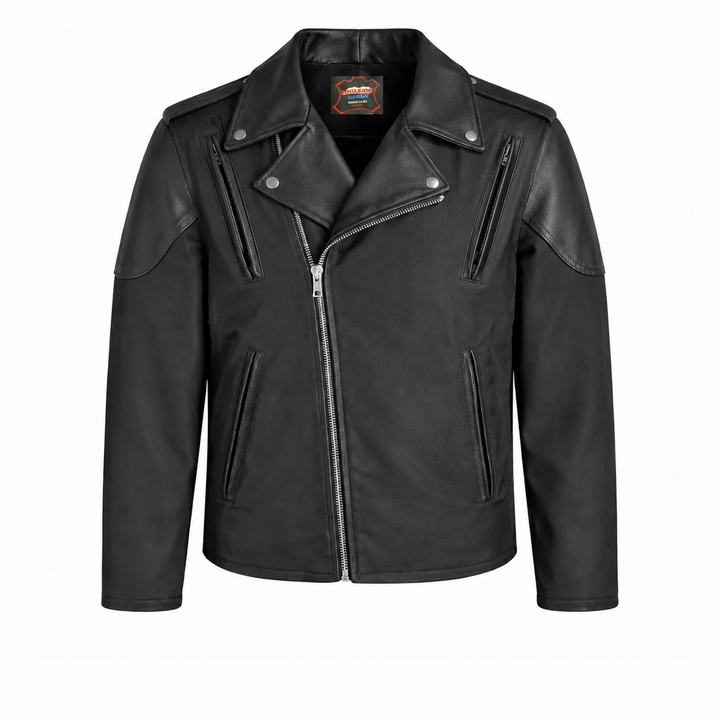 Men's Vented Leather / Waterproof Cordura Biker Jacket