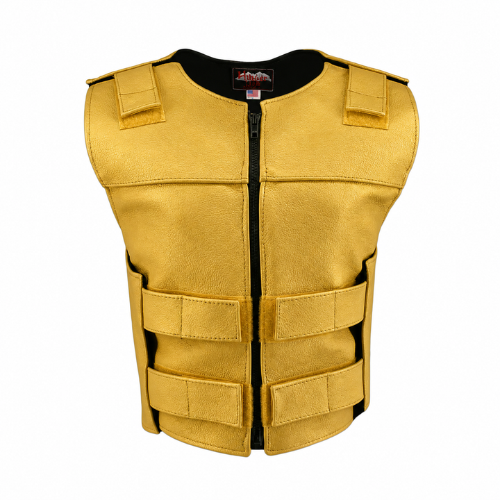 Women's Zippered Tactical Style Leather Vest