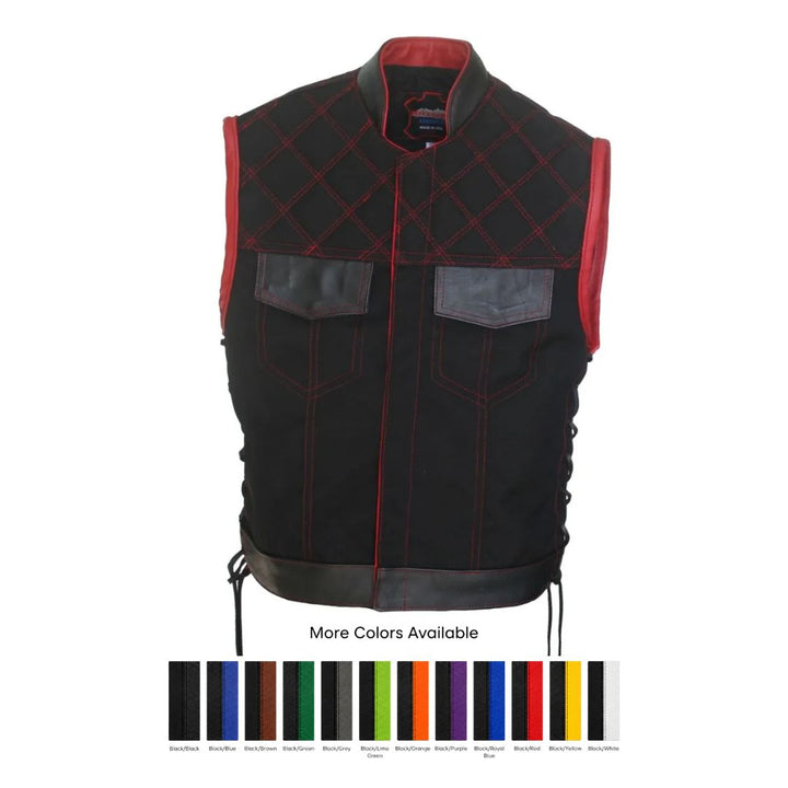 Double Stitch Diamond Biker Vest  Water Resistant Military Grade Fabric (Cordura)