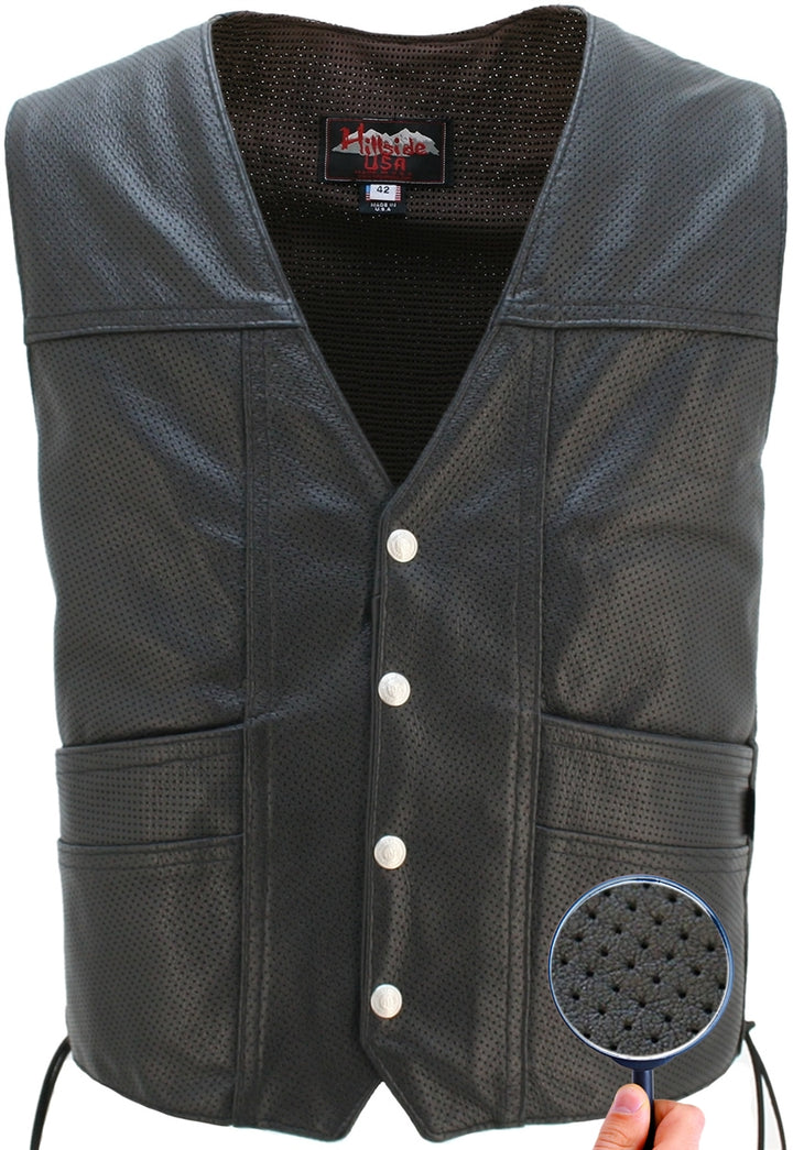 Full Perforated Cruiser Biker Vest