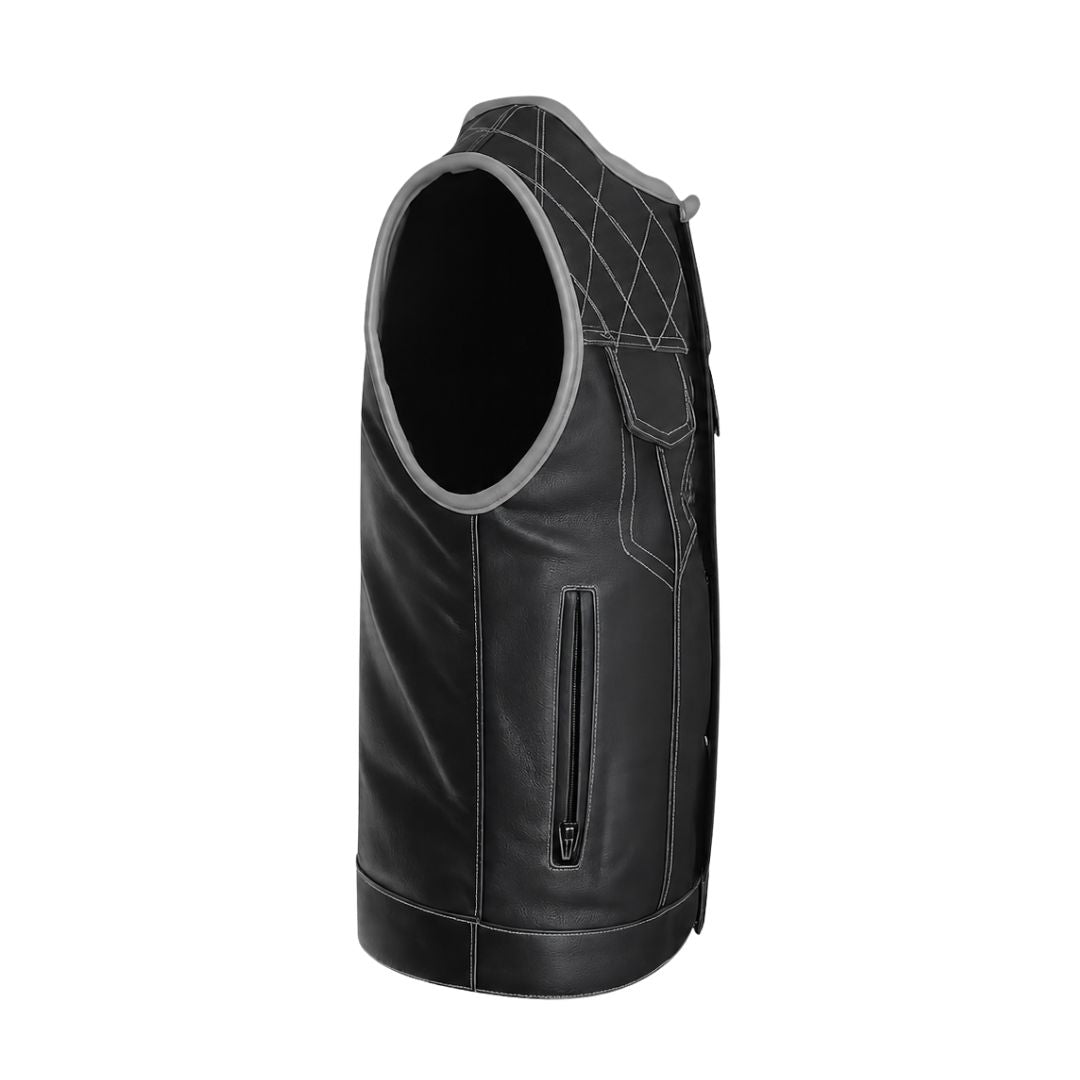 All Leather Double Diamond  Club Vest