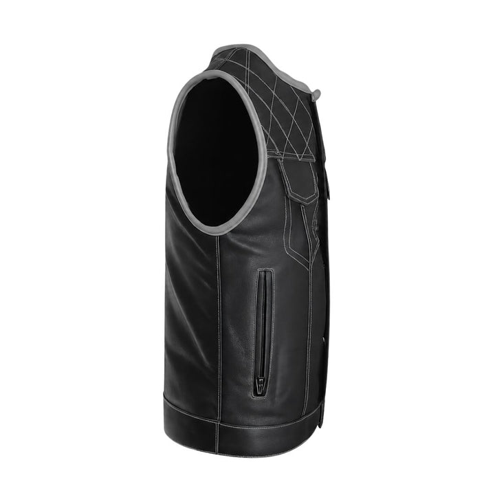 All Leather Double Diamond  Club Vest