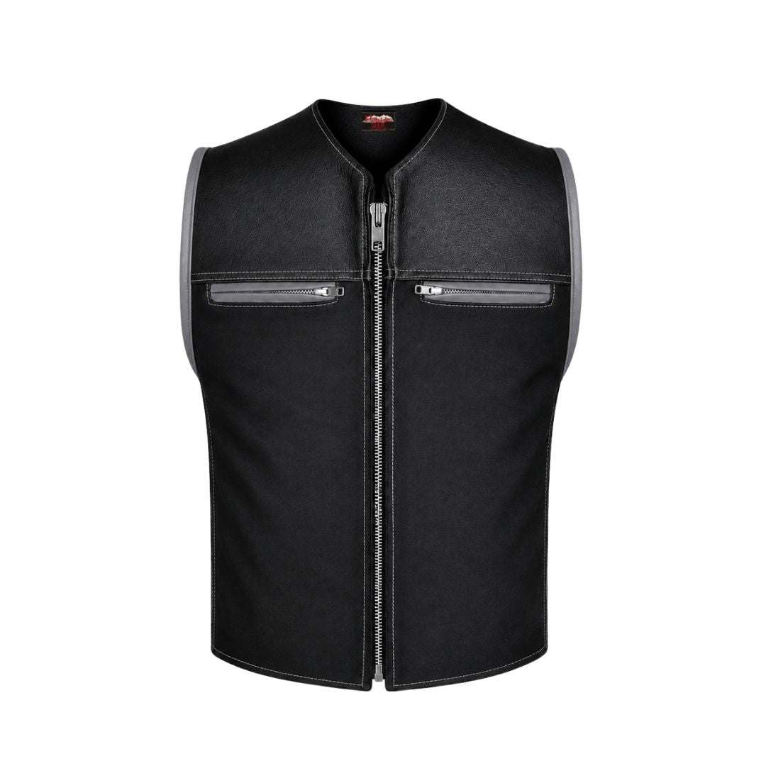 Hillside Bandit Leather/Cordura Biker vest
