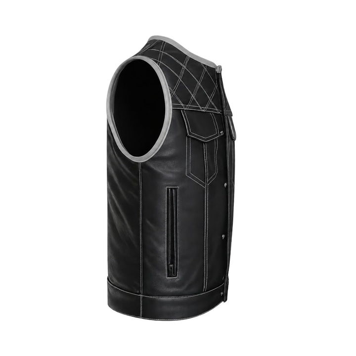 All Leather Double Diamond  Club Vest