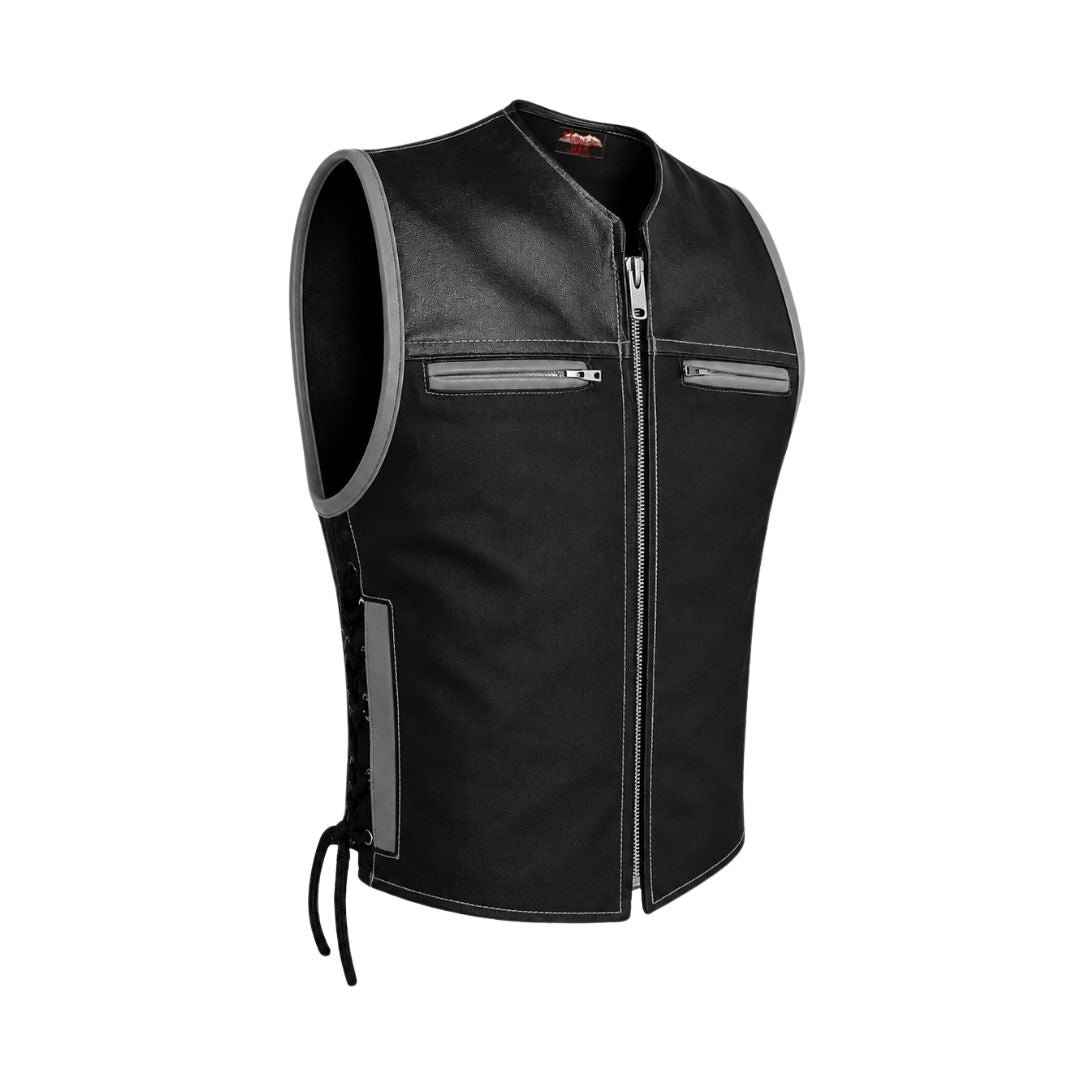 Hillside Bandit Leather/Cordura Biker vest