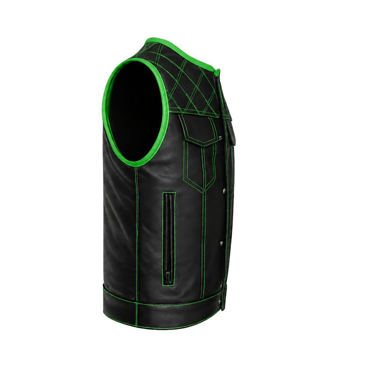 All Leather Double Diamond  Club Vest