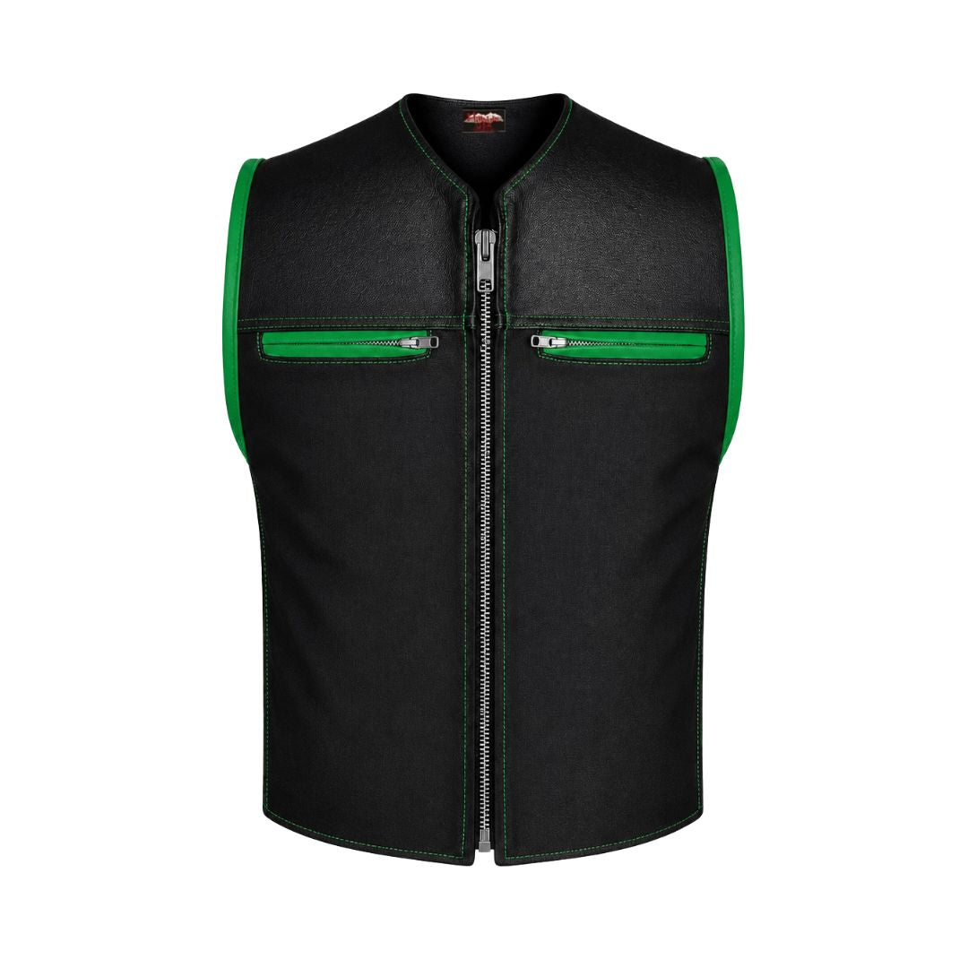Hillside Bandit Leather/Cordura Biker vest