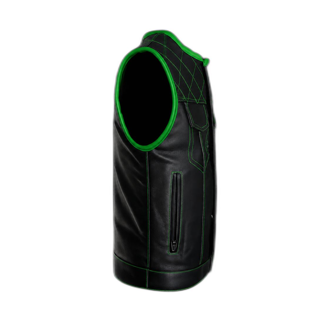 All Leather Double Diamond  Club Vest