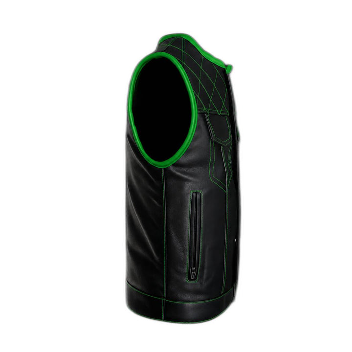 All Leather Double Diamond  Club Vest