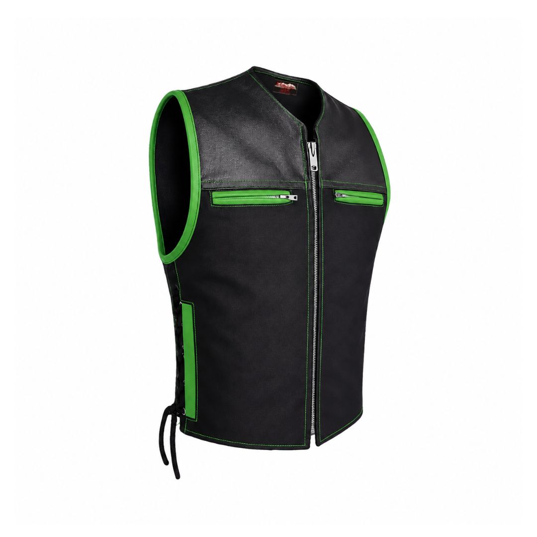 Hillside Bandit Leather/Cordura Biker vest