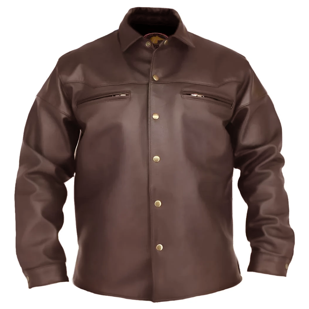 Men's Black Horsehide Leather Shirt