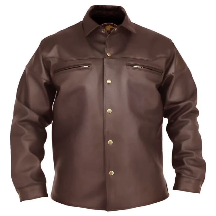 Men's Black Horsehide Leather Shirt
