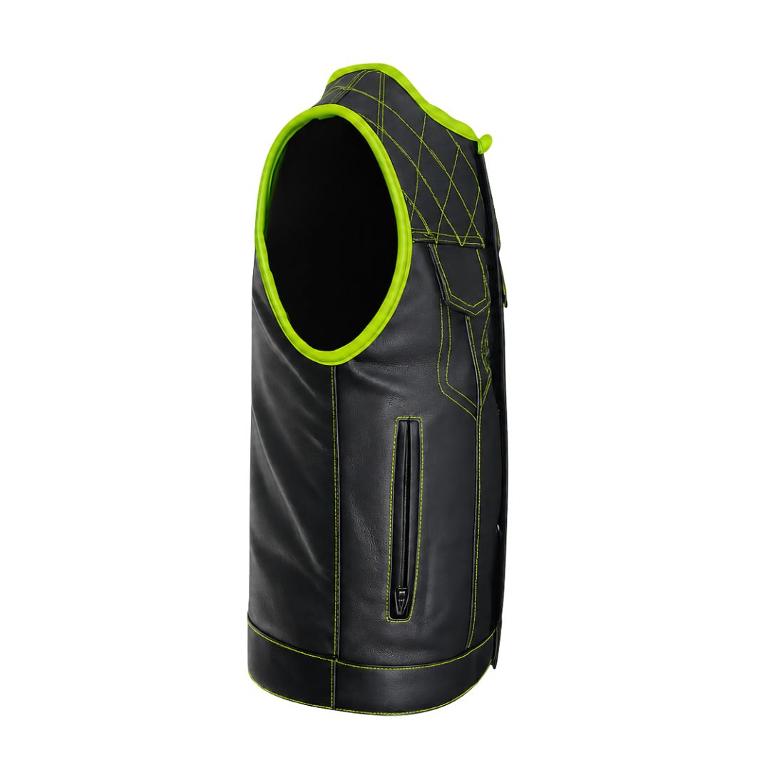 All Leather Double Diamond  Club Vest