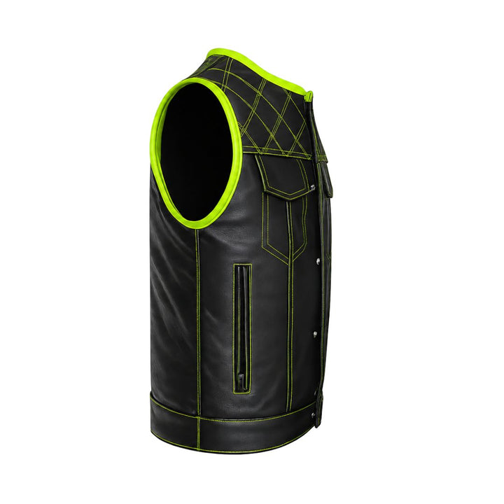 All Leather Double Diamond  Club Vest