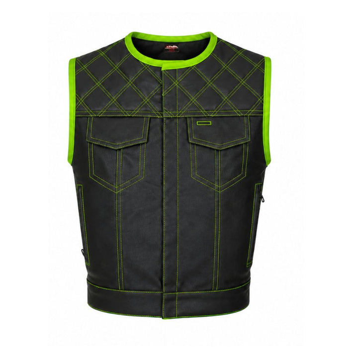 All Leather Double Diamond  Club Vest