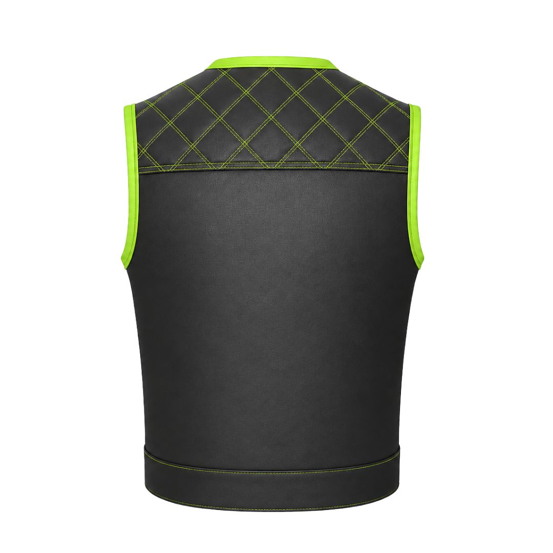 All Leather Double Diamond  Club Vest