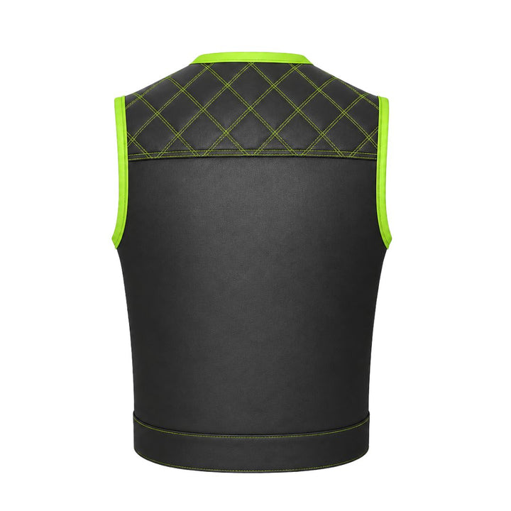 All Leather Double Diamond  Club Vest
