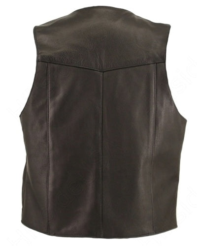 Men's Basic Motorcycle Vest- Black