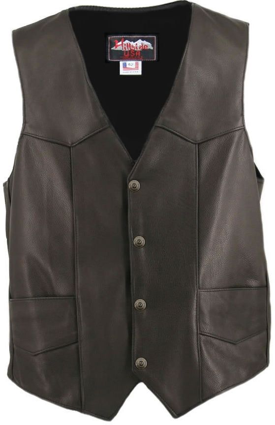 Men's Basic Motorcycle Vest- Black