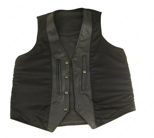 Men's Basic Motorcycle Vest- Black
