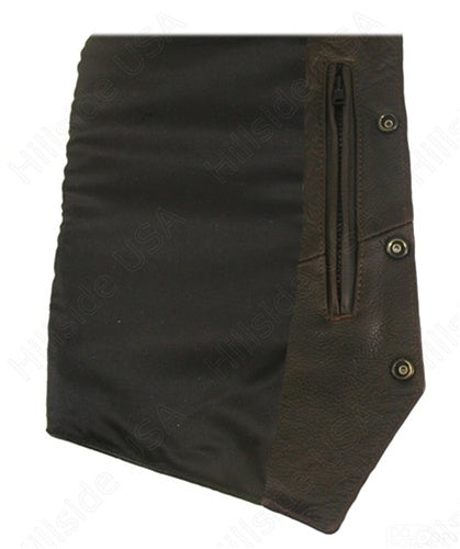 Men's Distressed Brown Leather Vest (Custom)