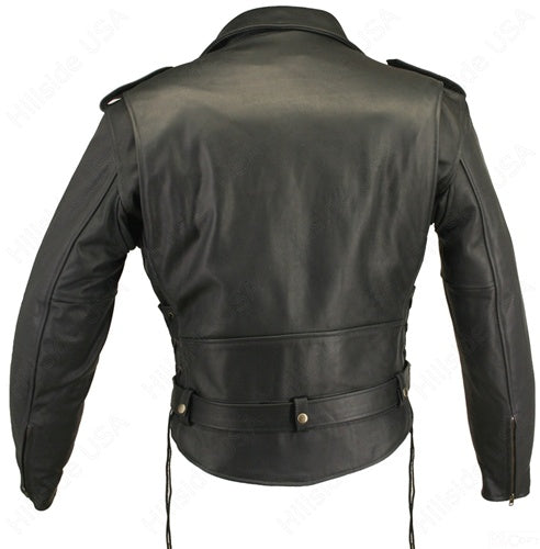 Men's Full Belted Cowhide Biker Jacket