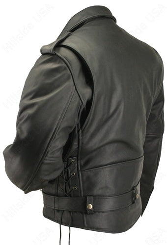 Men's Full Belted Cowhide Biker Jacket