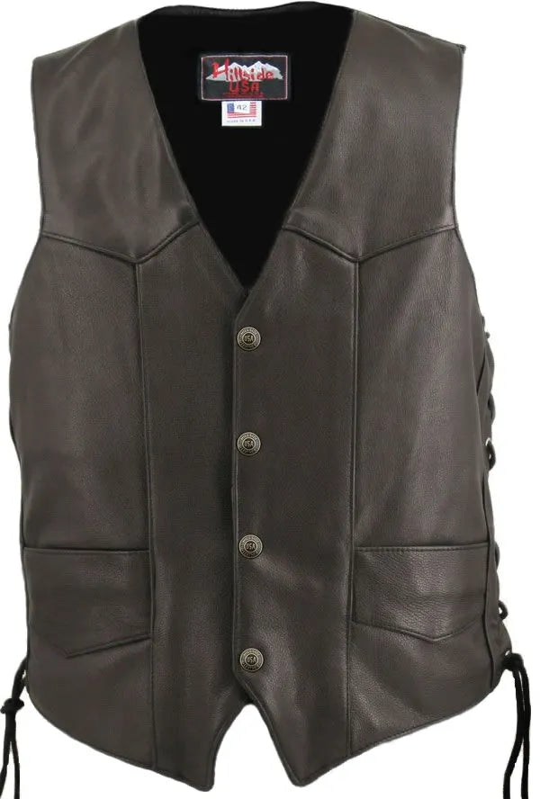 Men's Laced Side Basic Biker Vest (Custom)